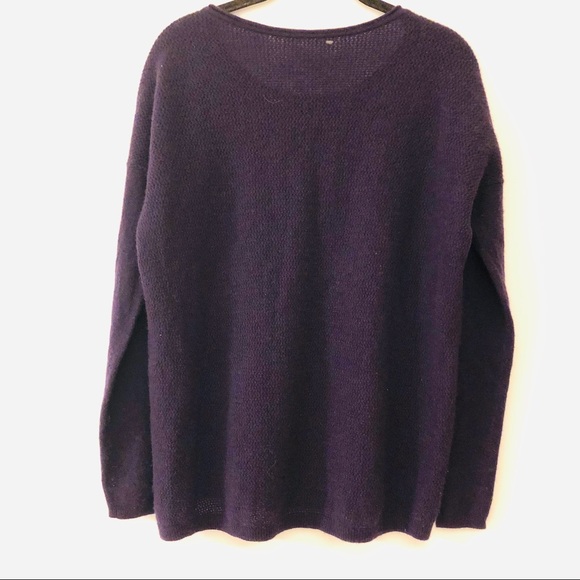 Vince Perforated Cashmere Sweater in Grape - Picture 4 of 8